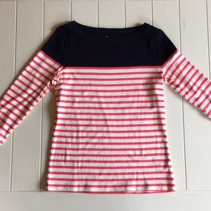 Talbots striped 3/4 sleeve top